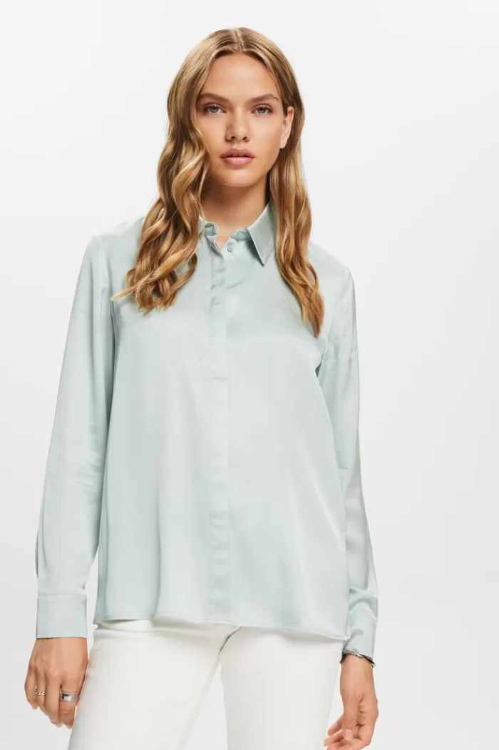 Blouse Van Satijnachtig Materiaal*Esprit Online