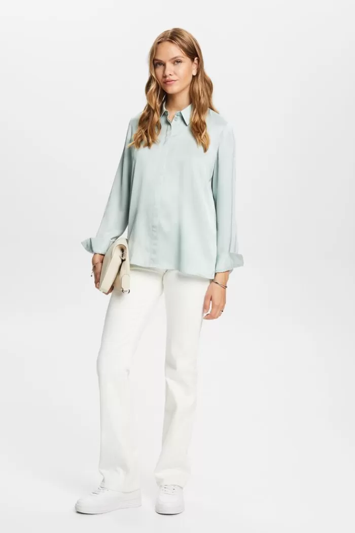 Blouse Van Satijnachtig Materiaal*Esprit Online