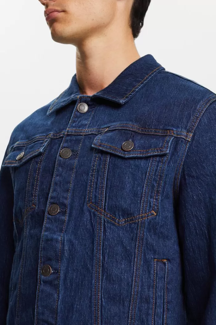 Denim Trucker Jacket, Katoen Met Stretch*Esprit Fashion