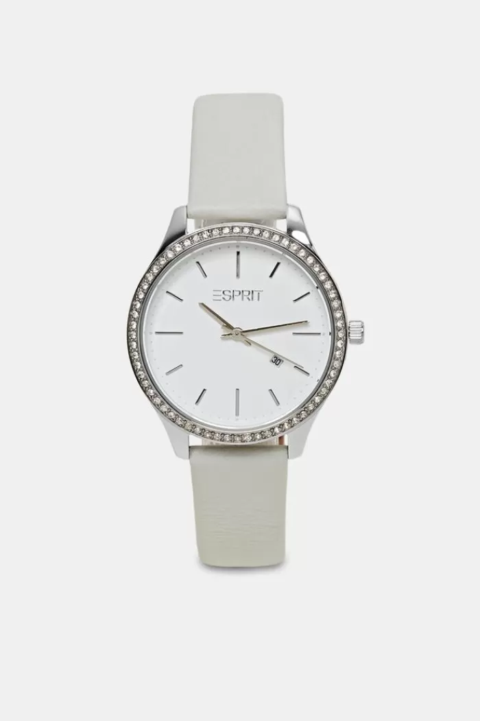 Edelstalen Horloge Met Leren Bandje*Esprit Sale