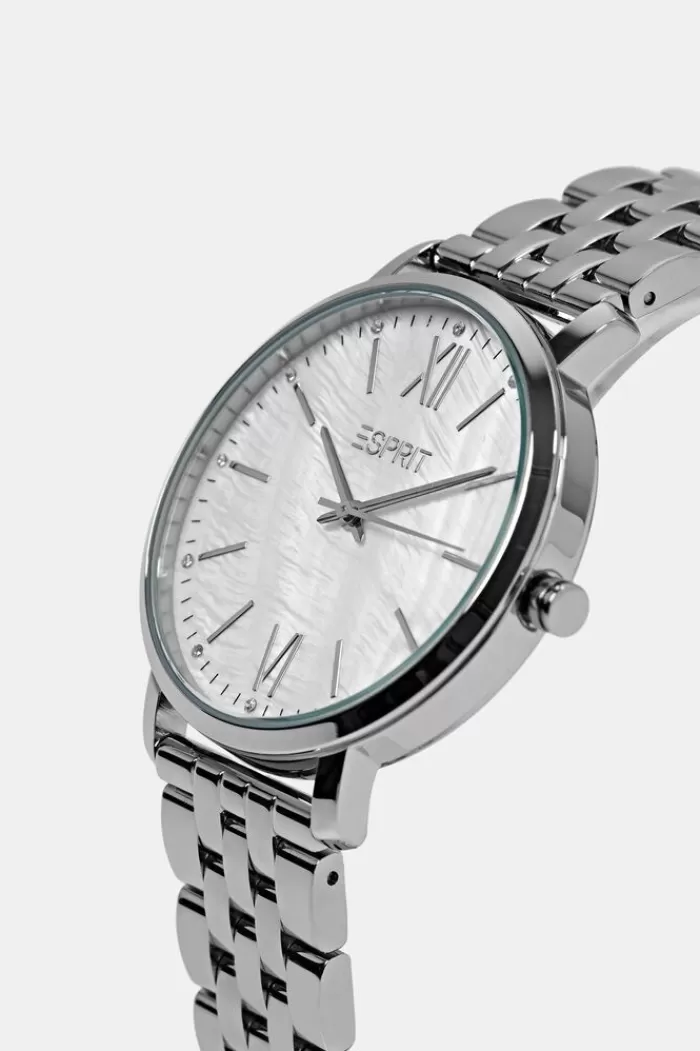 Edelstalen Horloge Met Leren Bandje*Esprit Shop