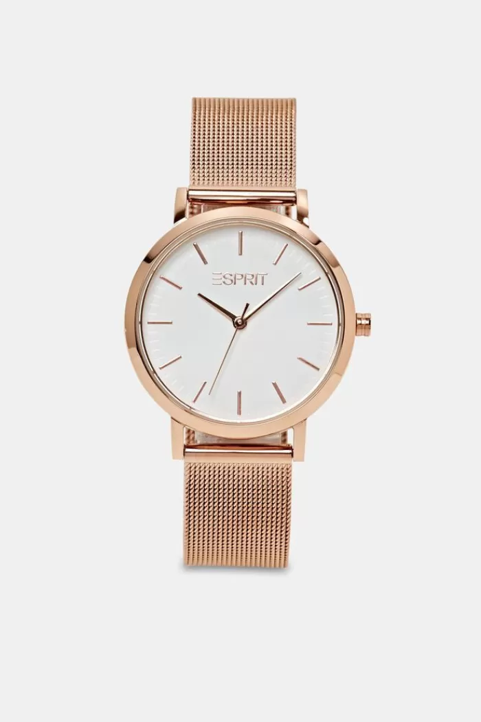 Edelstalen Horloge Met Mesh Bandje*Esprit Store