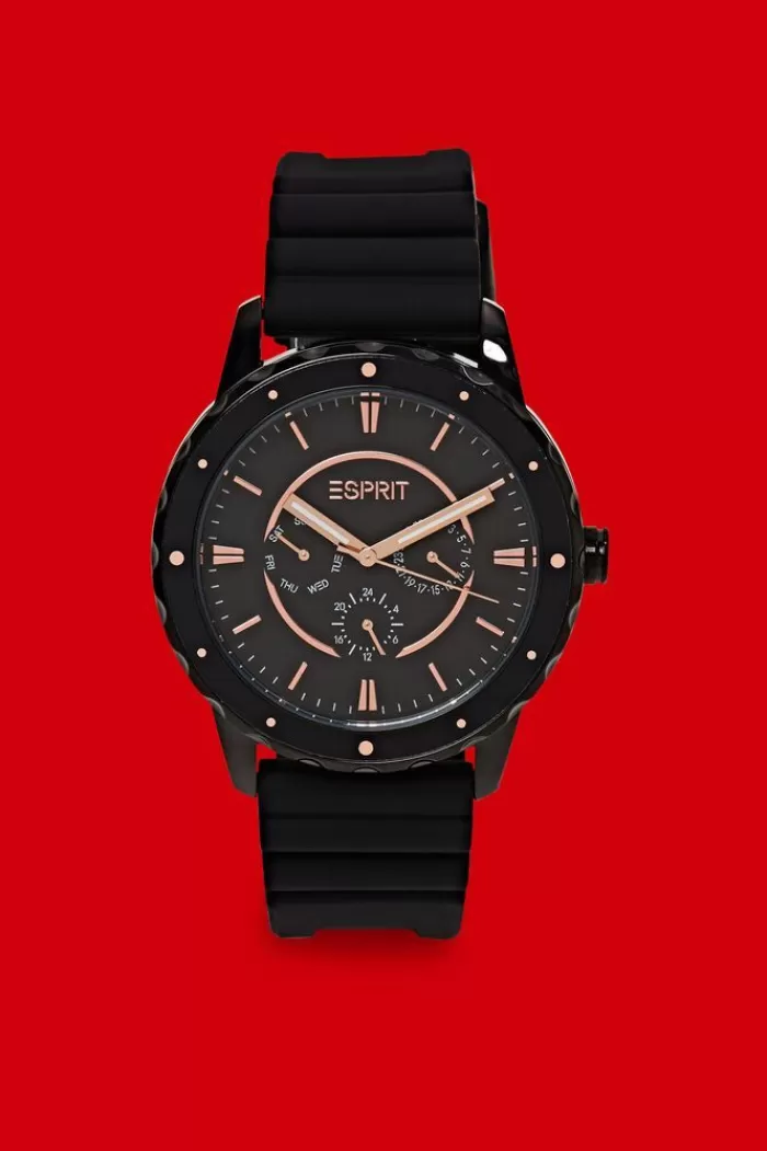 Edelstalen Horloge Met Rubberen Bandje*Esprit Store