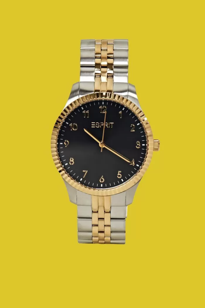 Edelstalen Horloge Met Tweekleurig Bandje*Esprit Flash Sale