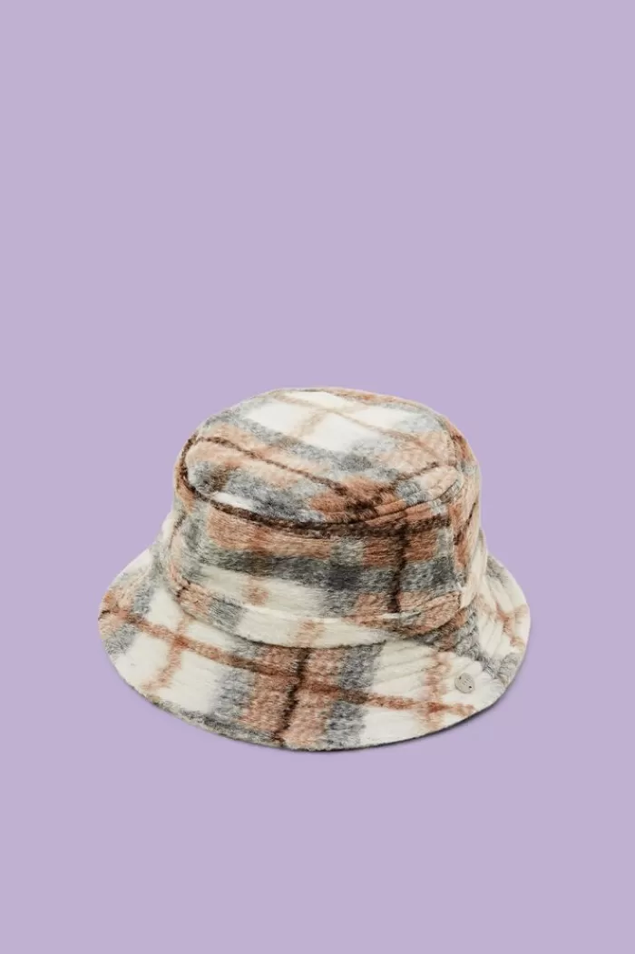 Geruwde, Effen Bucket Hat*Esprit Clearance