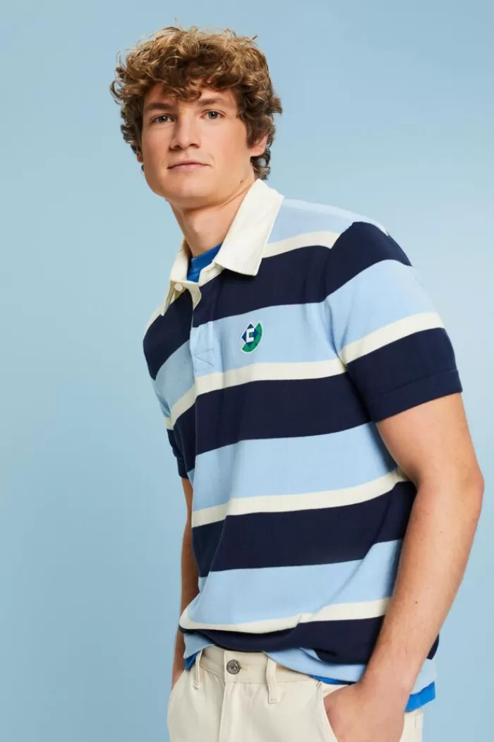 Gestreept Katoenen Poloshirt Met Logo*Esprit Fashion