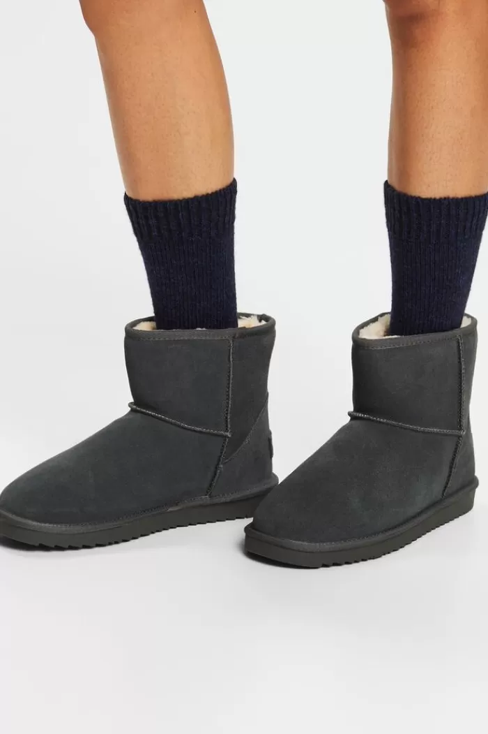 Gevoerde Laarzen Van Suede Met Imitatiebont*Esprit Cheap