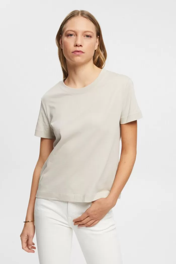 Katoenen T-Shirt Met Ronde Hals*Esprit Sale