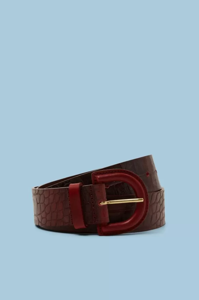 Leren Riem Met Kroko-Structuur*Esprit Hot