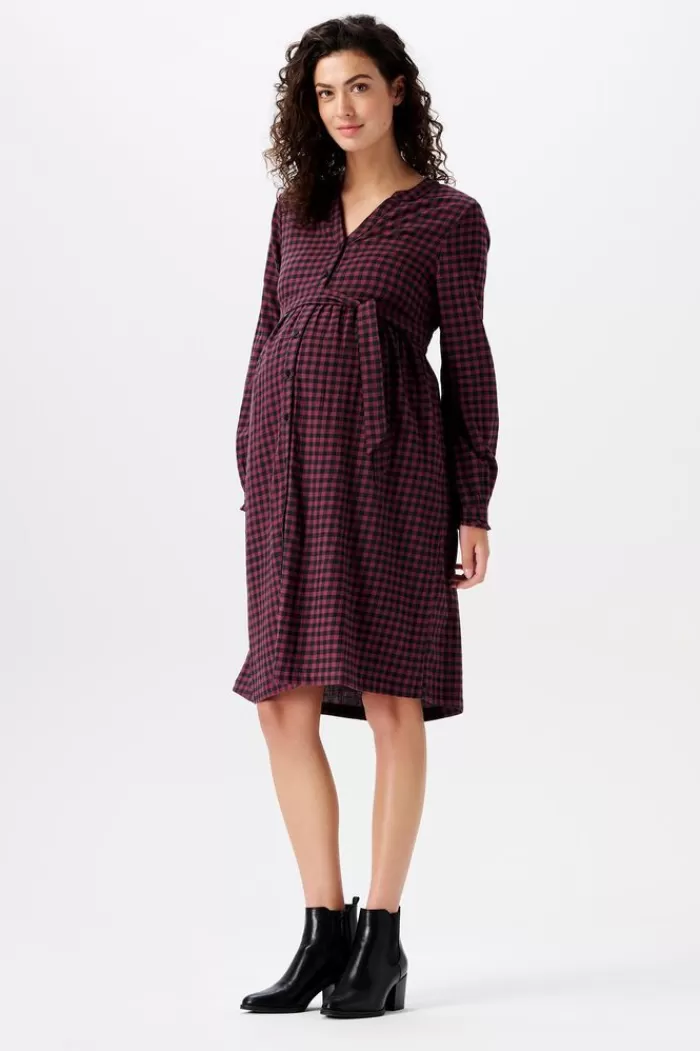 Maternity Geruite Voedingsjurk Van Flanel*Esprit Best