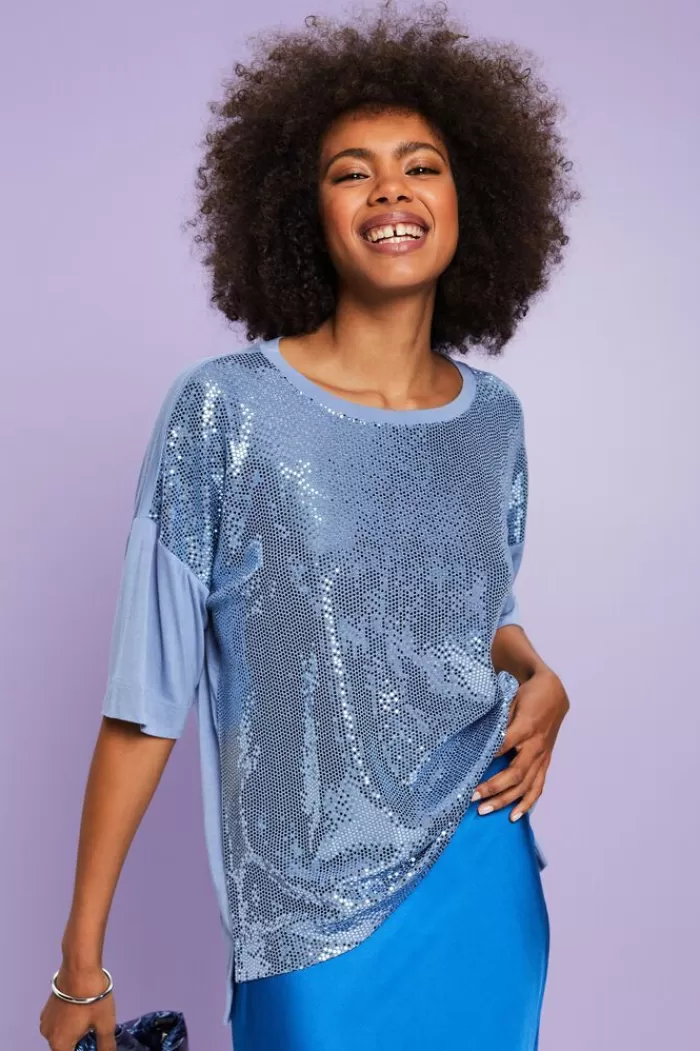 Oversized T-Shirt Met Paillettenapplicatie*Esprit Best