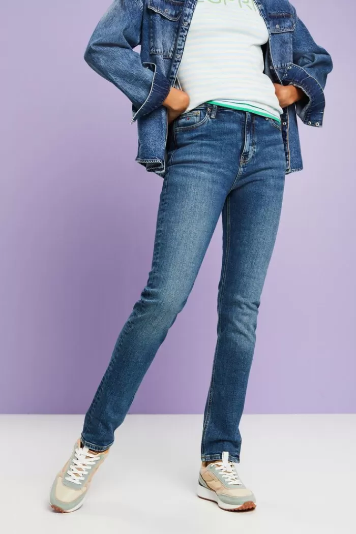 Retro Slim Jeans Met Hoge Taille*Esprit Fashion