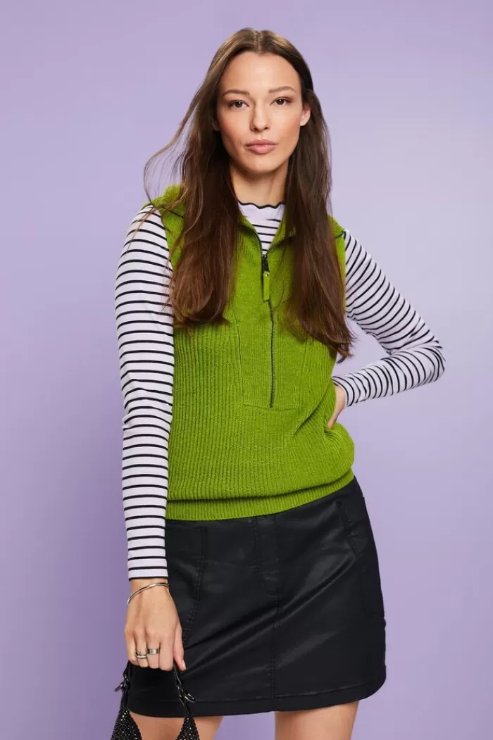 Ribgebreid Vest Met Turtleneck*Esprit Outlet