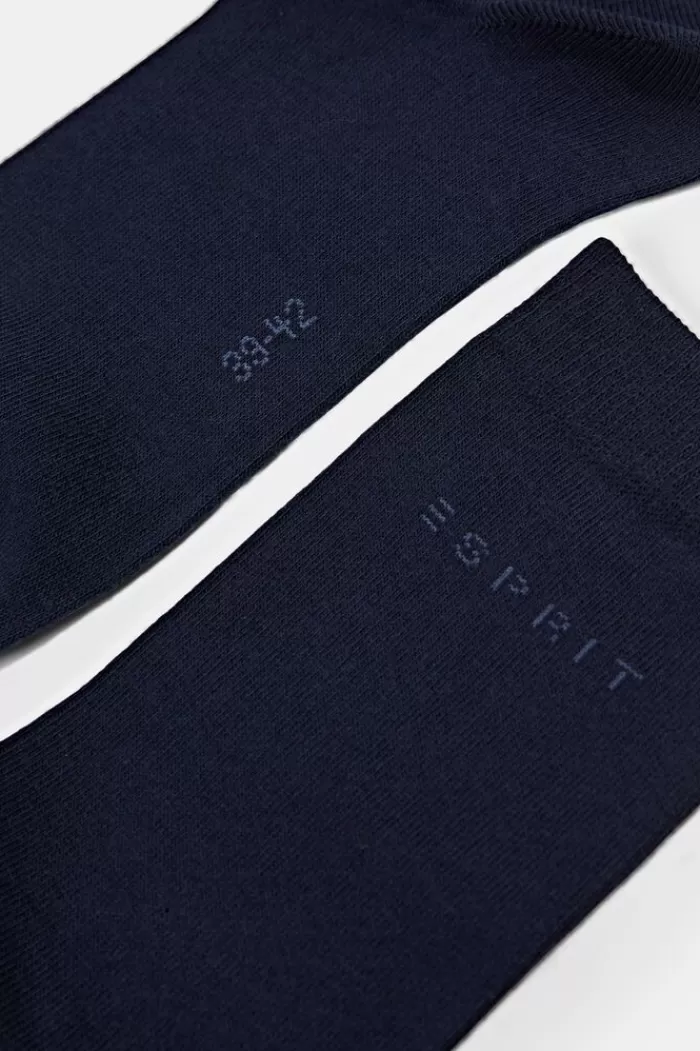 Set Van 2 Paar Sokken Met Gebreid Logo, Organic Cotton*Esprit Online