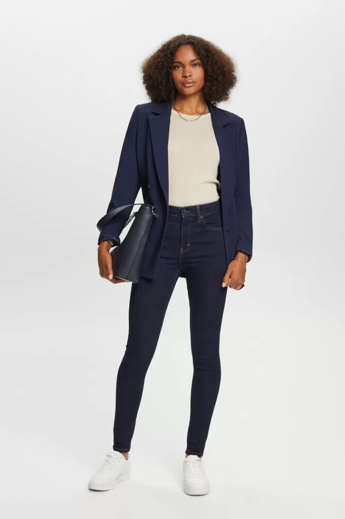 Skinny Jeans Met Hoge Taille, Katoen Met Stretch*Esprit Hot