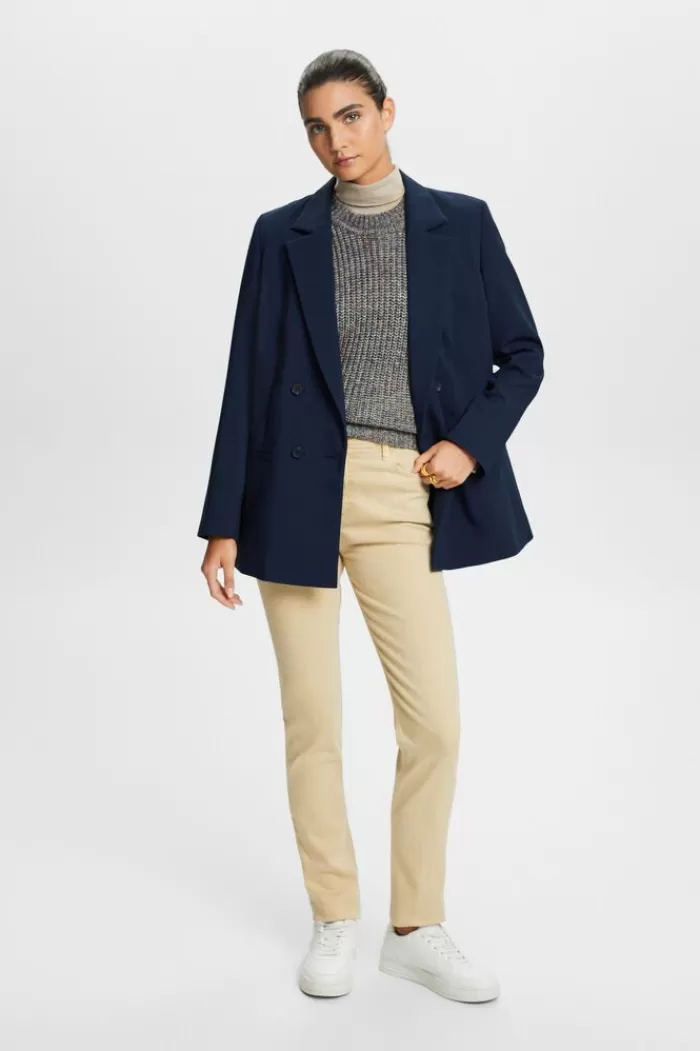 Slim Broek Van Twill Met Middelhoge Taille*Esprit Sale