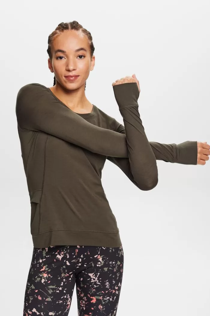 Sportieve Top Met Lange Mouwen, Tencel*Esprit Sale