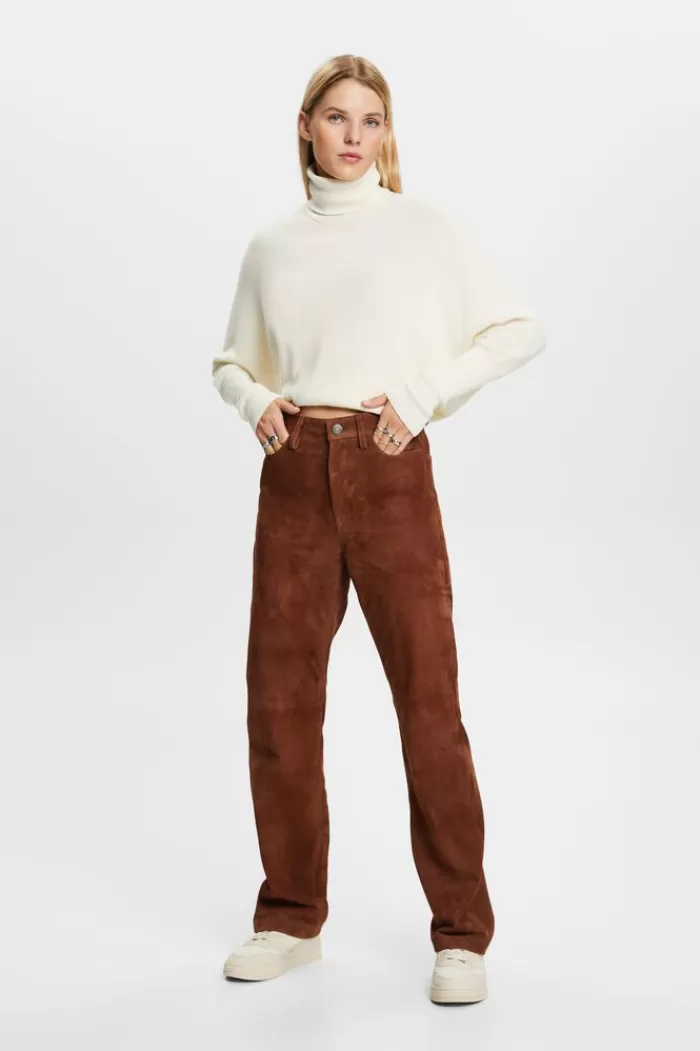 Suede Broek Met Rechte Pijpen*Esprit Discount