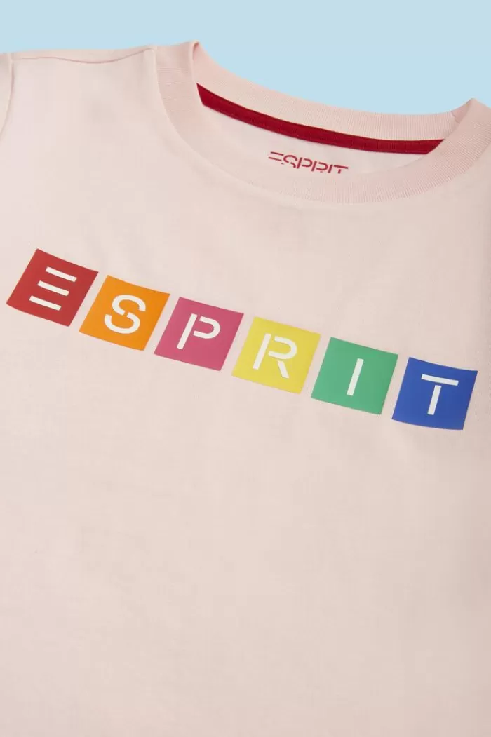 T-Shirt Van Organic Cotton Met Geometrisch Logo*Esprit Online