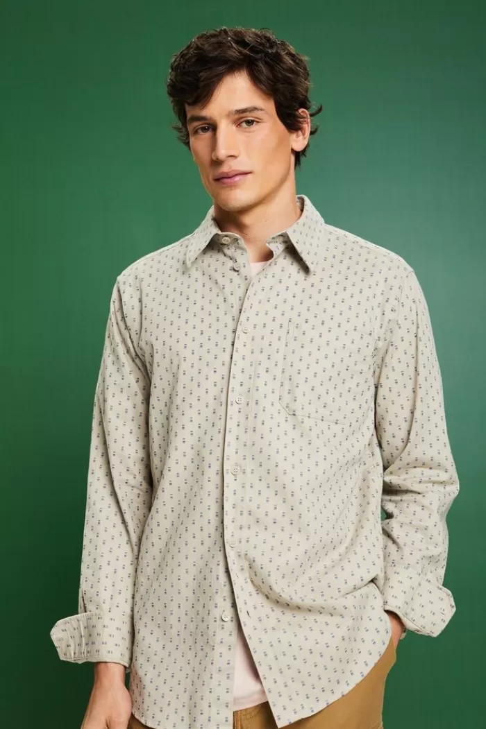 Twill Overhemd Met Motief En Smal Model*Esprit Flash Sale